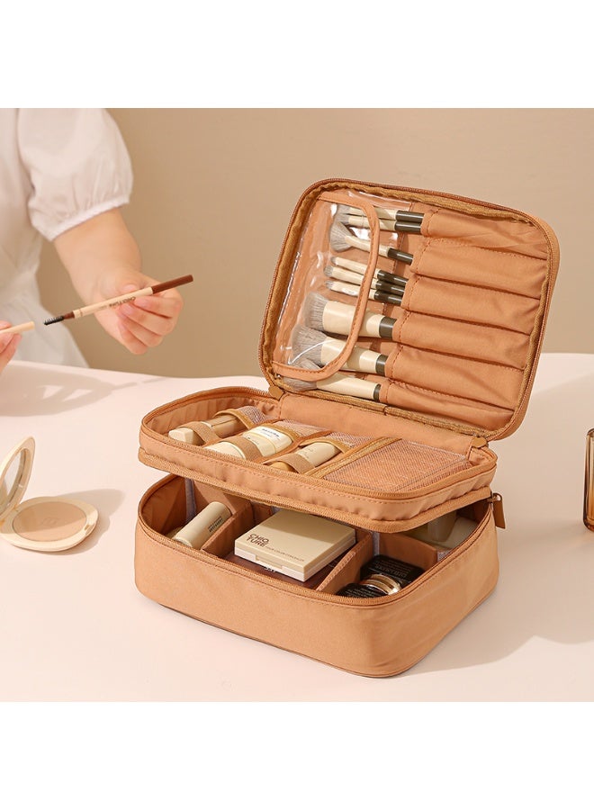 Toiletry and Makeup Tool Storage Bag with Dividers, Portable Oxford Cloth Fashionable Handheld Makeup Bag for Outings - Image 5