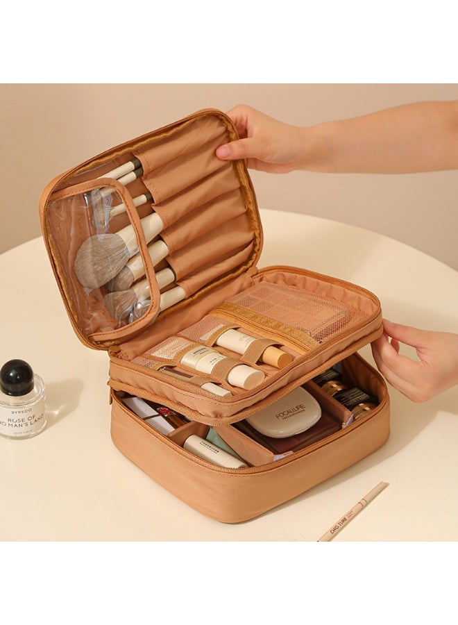 Toiletry and Makeup Tool Storage Bag with Dividers, Portable Oxford Cloth Fashionable Handheld Makeup Bag for Outings - Image 4