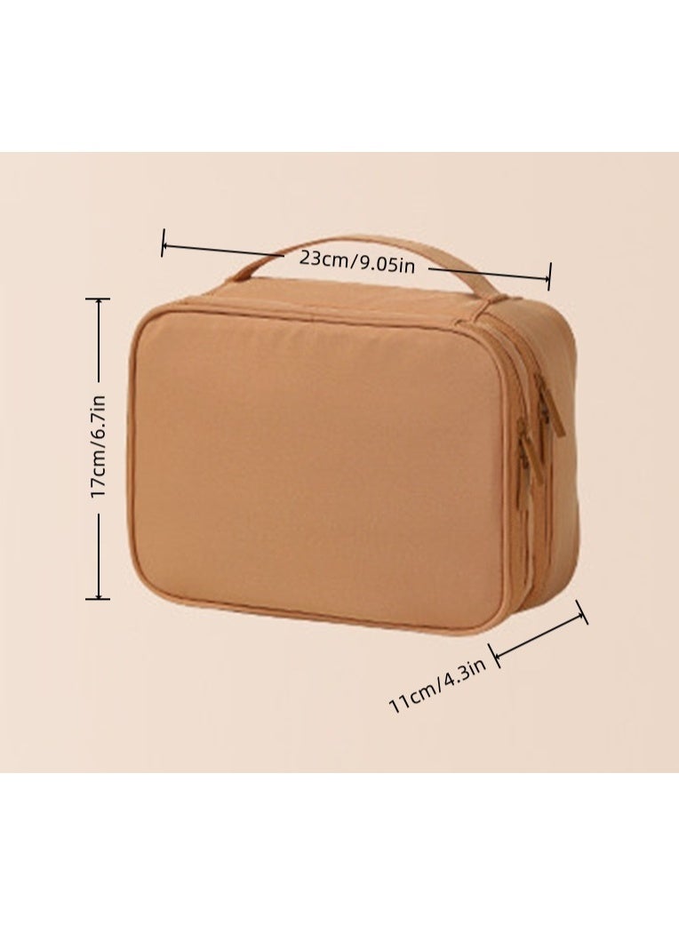 Toiletry and Makeup Tool Storage Bag with Dividers, Portable Oxford Cloth Fashionable Handheld Makeup Bag for Outings - Image 2