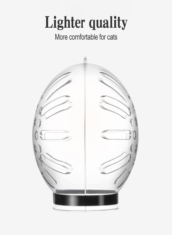 NOWHYX Cat Muzzle with Breathable Hood, Transparent Anti-Bite Astronaut-Style Face Cat Mask Hood for Grooming & Bathing, Trimming Nails, Prevent from Small Dog Cats Biting and Chewing, for Neck 7.36-8.94'' - Image 3