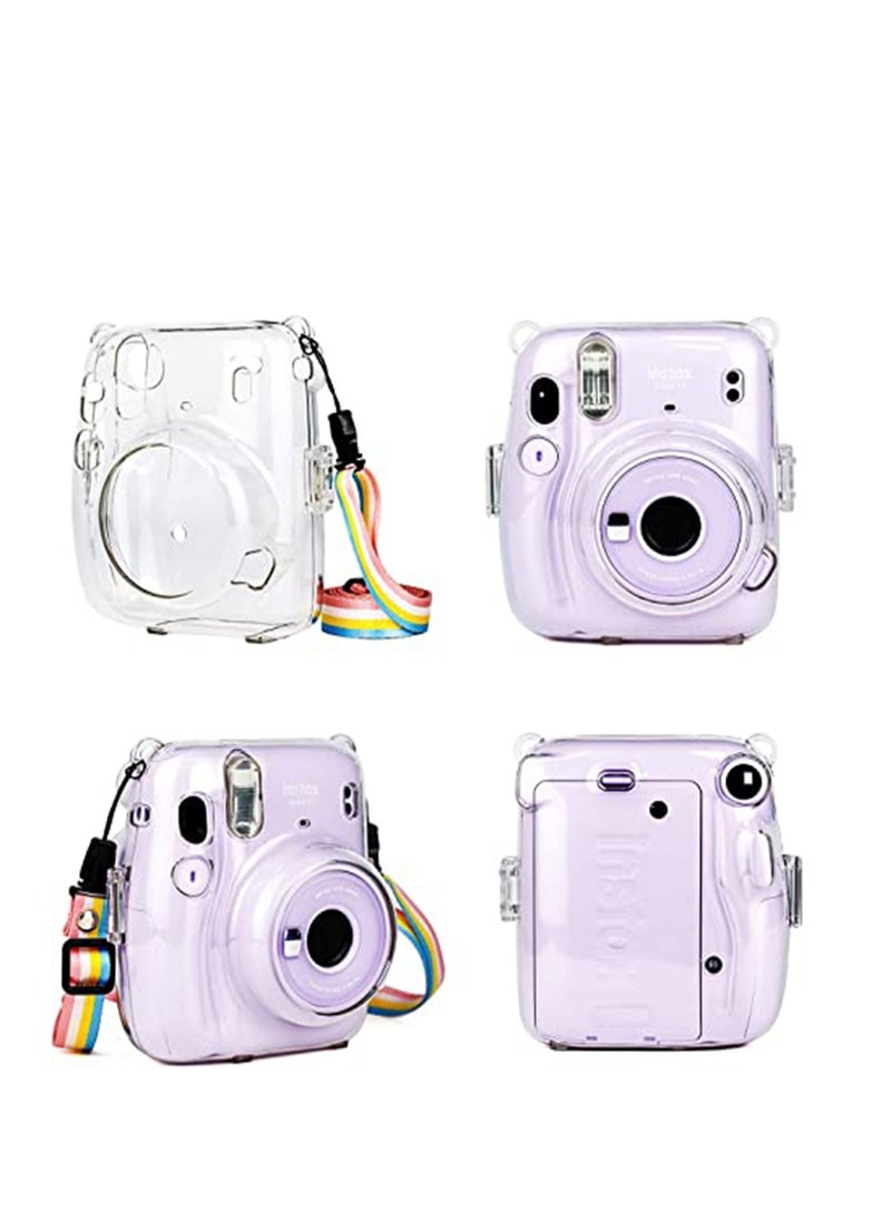 SYOSI Instant for Mini 11 Clear Case, Protective Clear Case, Compatible with for Fujifilm Instax Mini 11 Instant Camera, with Adjustable Rainbow Shoulder Strap, Present to Friends and Families  - Image 4