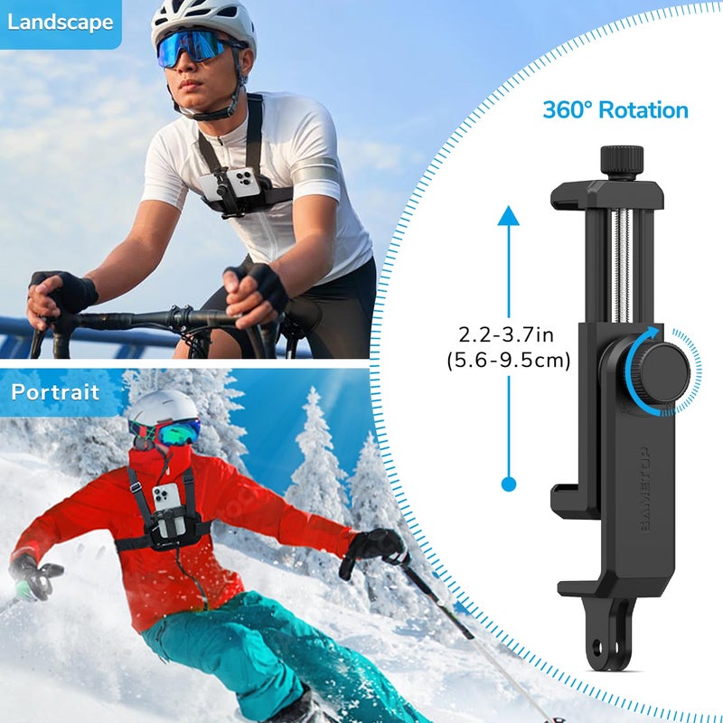 Sametop Phone Chest Mount Harness Holder Mobile Phone Strap Clip Compatible with iPhone Samsung GoPro 13/12/11/10/9/8 DJI Osmo and Most Cell Phones Action Cameras POV/VLOG - Image 4