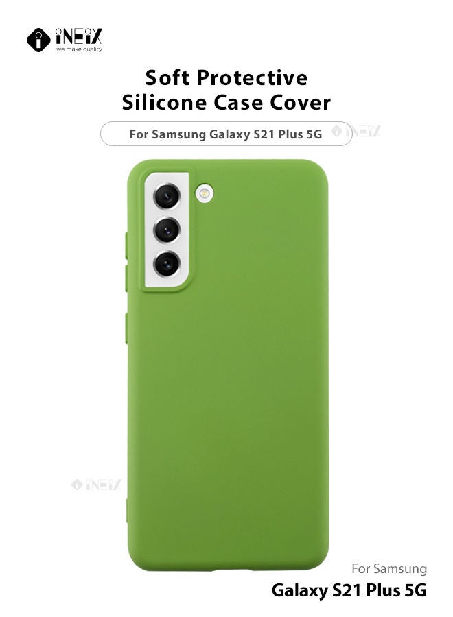 إينيكس غطاء حماية مرن من سيليكون عالي الجودة لهاتف سامسونج جالكسي S21 بلس اخضر - Image 1