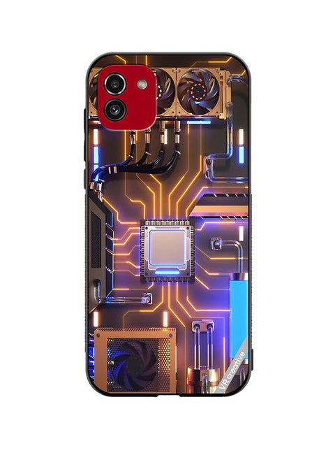 Protective Case Cover For Samsung Galaxy A03 Server Design Multicolour