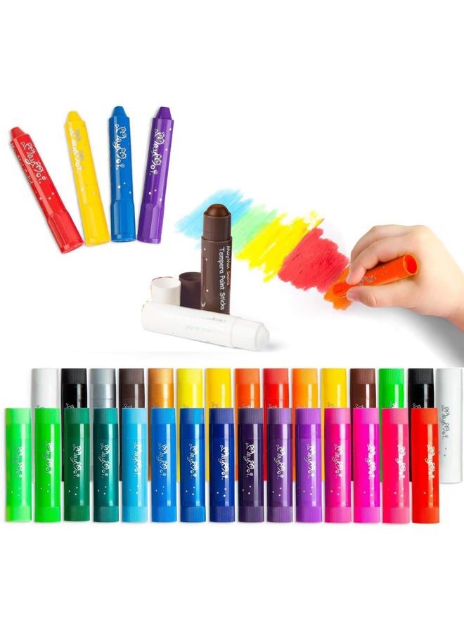 MayMoi Tempera Paint Sticks, 30 Bright Colors Solid Tempera Paint Sticks Quick Drying, Easy to Color and Washable Paint Crayons for Kids and Students - Image 1