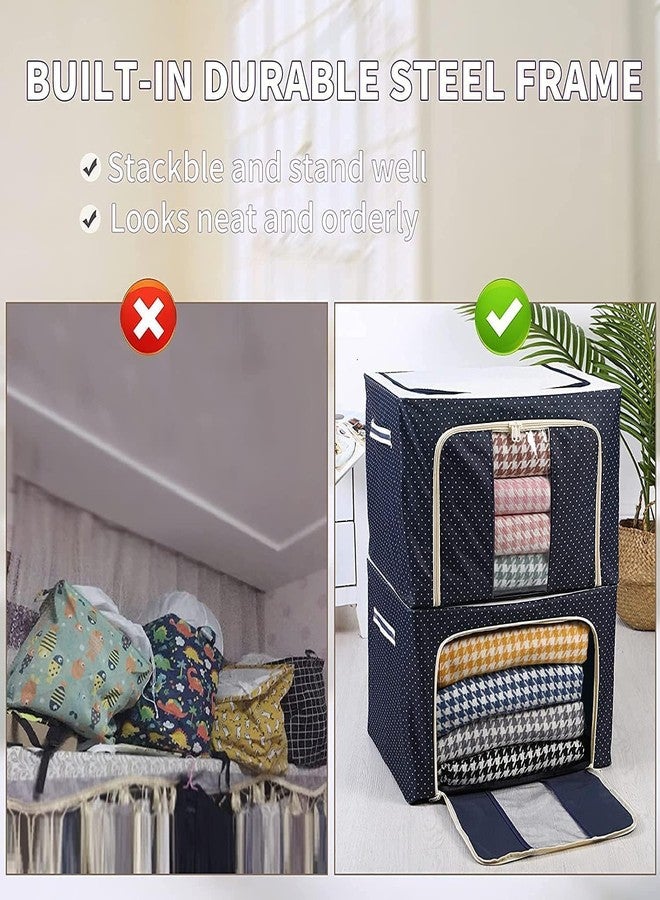 Dhanuom Foldable & Collapsible Large 66L Garment Storage Bag for Wardrobe, Cloth Organizer Clothes Box, Saree Cover Dress Organiser (Pack of 1)(multicolor) (66L) - Image 5