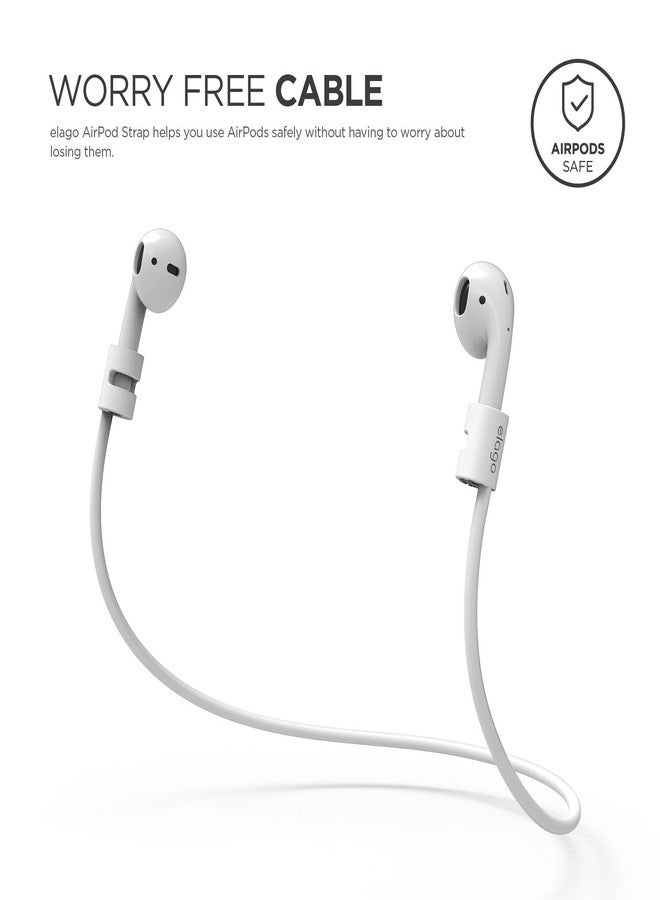 elago AirPods Strap [White] - [Compatible with Apple AirPods 1 & 2][Compact][Lightweight][Ideal Length] - for Apple AirPods 1 & 2 - Image 3