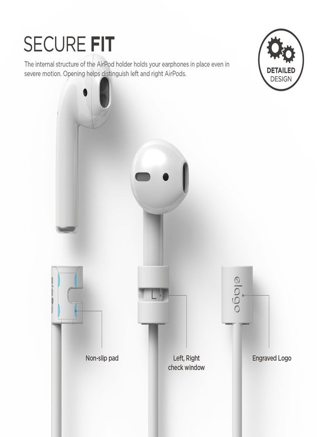 elago AirPods Strap [White] - [Compatible with Apple AirPods 1 & 2][Compact][Lightweight][Ideal Length] - for Apple AirPods 1 & 2 - Image 2