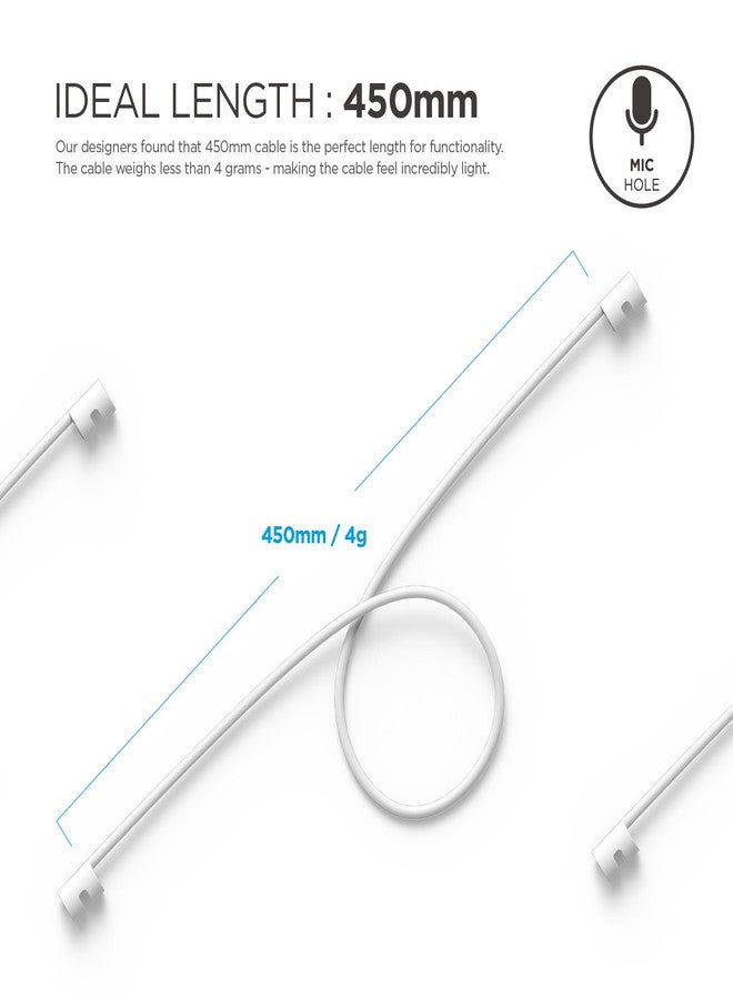 elago AirPods Strap [White] - [Compatible with Apple AirPods 1 & 2][Compact][Lightweight][Ideal Length] - for Apple AirPods 1 & 2 - Image 5