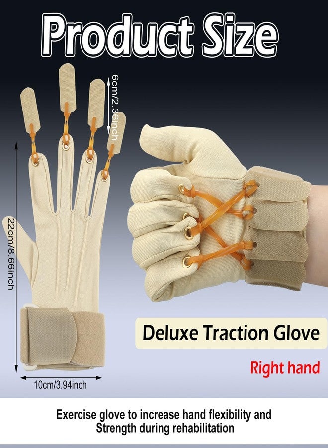 Cuffbow Finger Flexion Glove Deluxe Traction Glove Handed Exercise Glove Hand Exerciser for Increasing Strength Flexion of Joints and Fingers, Small/Medium (Right) - Image 2