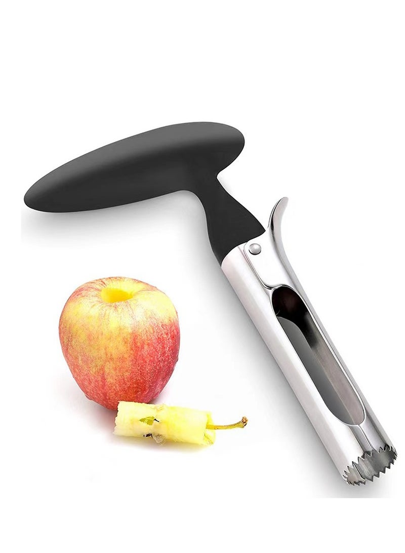 Apple Corer, Fruit and Vegetable Corer, Professional Healthy Stainless Steel Apple Corer Home Kitchen Tool for Fuji, Pear, Bell Pepper - Black  - Image 1