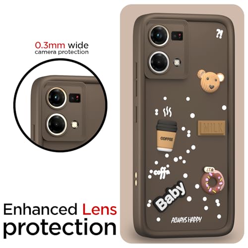 Pikkme Back Cover for Oppo F21 Pro 4G | Cute Fun Cartoon 3D Bear Silicone Full Body Protection Bumper Case (Brown) - Image 5