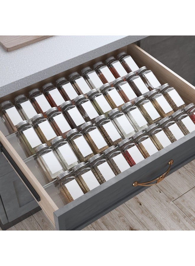 Antimbee Spice Drawer Organizer, 4 Tier- 8 Pack Kitchen Spice Rack Tray for Drawer, Acrylic Seasoning Organizer Rack Expandable From 13" to 26",Holds up 56 Spice Jars (Jars not Include) - Image 1