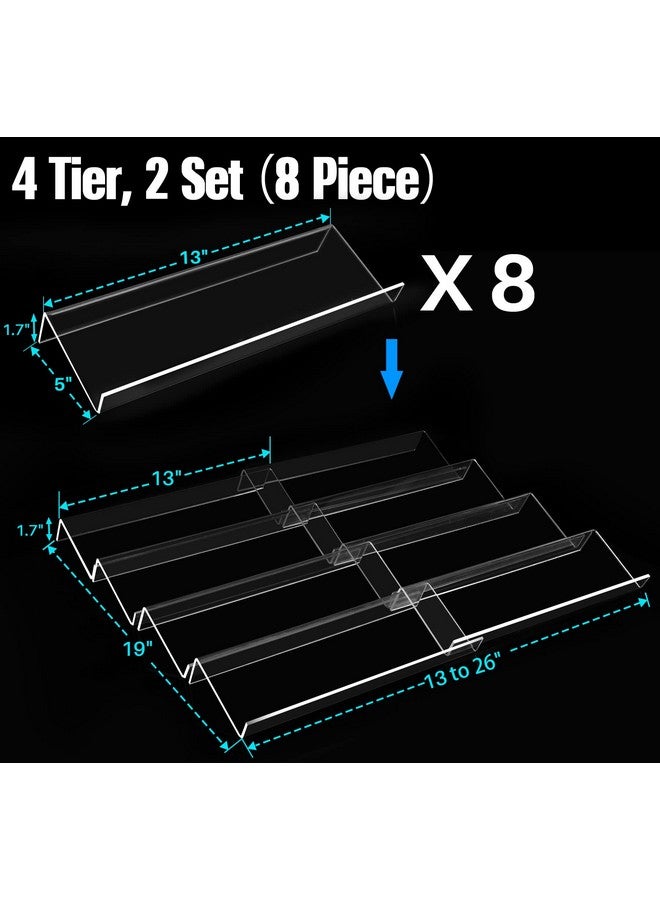Antimbee Spice Drawer Organizer, 4 Tier- 8 Pack Kitchen Spice Rack Tray for Drawer, Acrylic Seasoning Organizer Rack Expandable From 13" to 26",Holds up 56 Spice Jars (Jars not Include) - Image 5