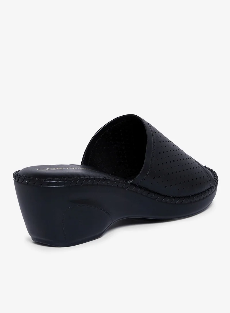 Geoomnii BLACK Geoomnii Comfort Slide Sandals for Women – Cushioned Slip-On Casual Sandals for Daily Wear, Home, Travel & Walking for Women | Best Price UAE