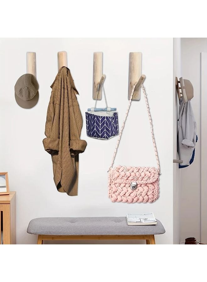 قطعة واحدة من خطاف الحائط الخشبي الطبيعي ذاتي اللصق، لا يتطلب التثبيت عمل فتحات للمعاطف والمفاتيح. - Image 3