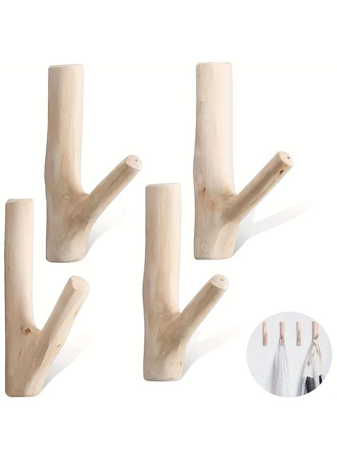 قطعة واحدة من خطاف الحائط الخشبي الطبيعي ذاتي اللصق، لا يتطلب التثبيت عمل فتحات للمعاطف والمفاتيح. - Image 2