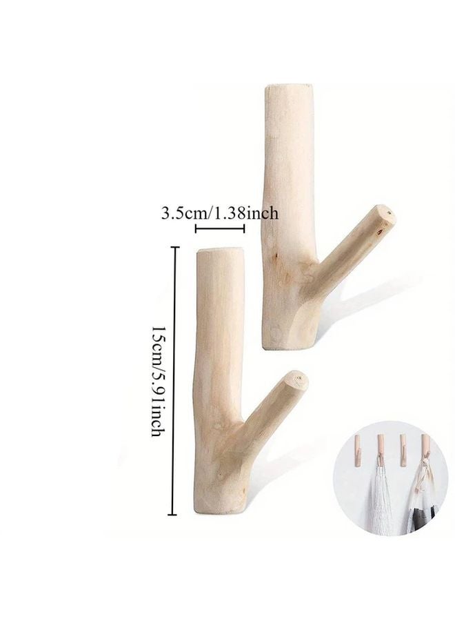 قطعة واحدة من خطاف الحائط الخشبي الطبيعي ذاتي اللصق، لا يتطلب التثبيت عمل فتحات للمعاطف والمفاتيح. - Image 4