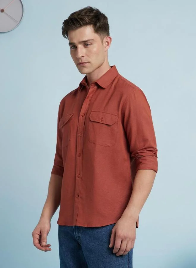 Dennis Lingo Men Linen Blend Regular Fit Shirt