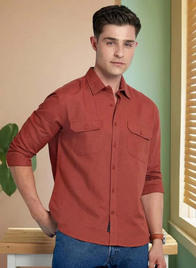 Dennis Lingo Men Linen Blend Regular Fit Shirt