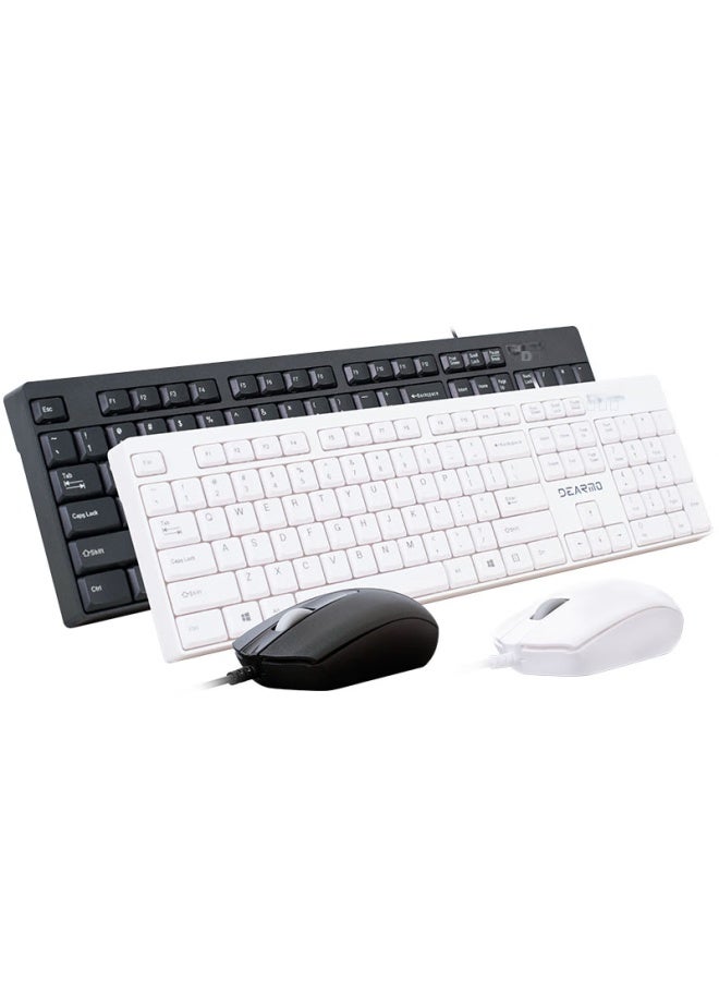 Dearmo Mk1900 Wired Keyboard And Mouse Set For Business Office Home Use, Laptop Keyboard And Mouse Combo, Black, 1200dpi - Image 5