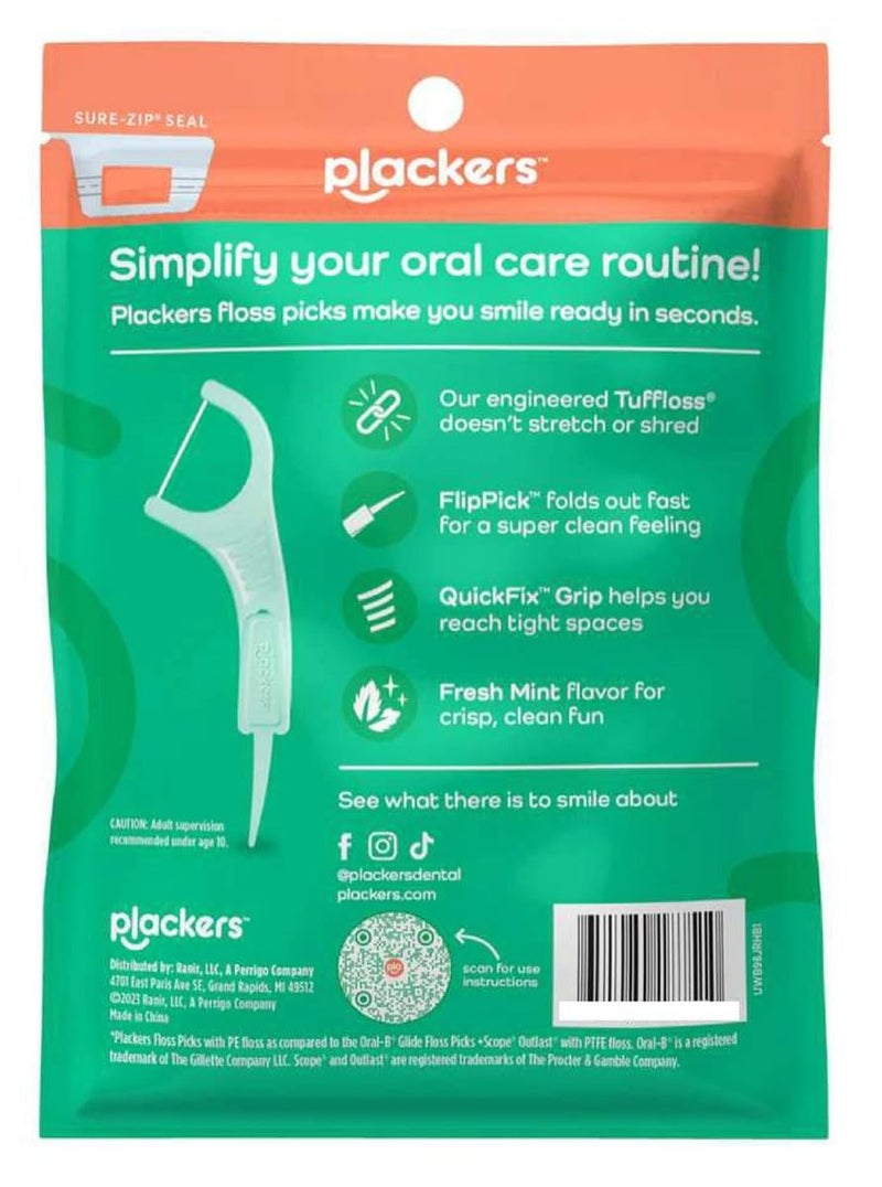 Plackers Micro Dental Flossers, Mint, (Pack of 36), 90 Count (Pack of 3), 270 count - Image 2