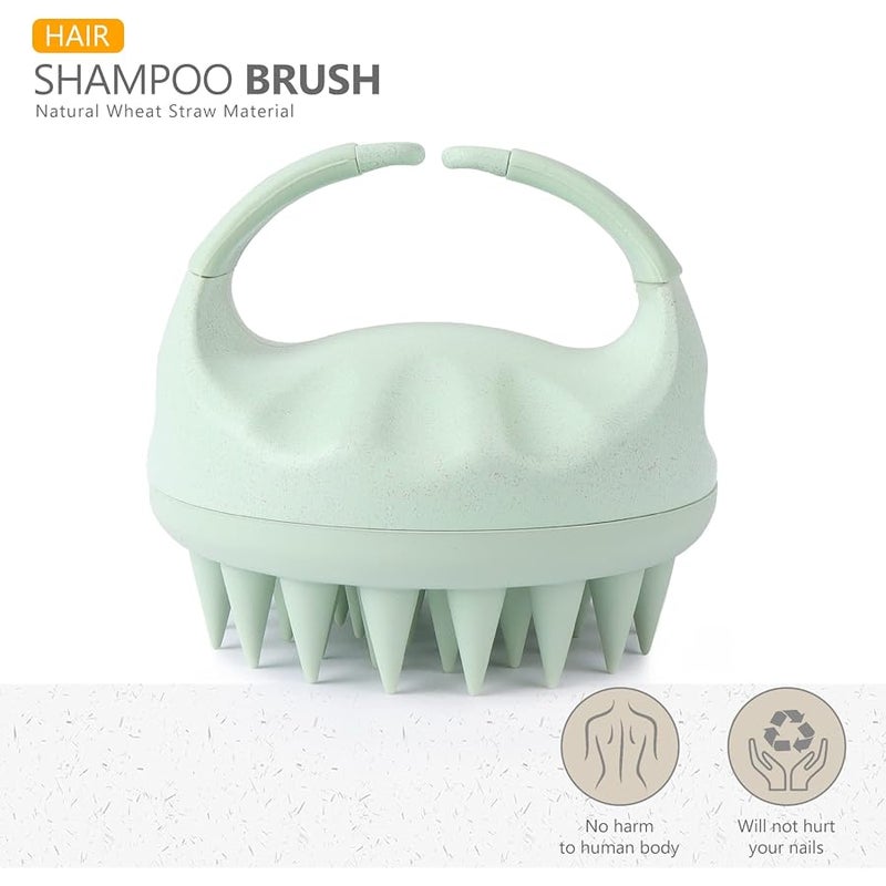 Sndyi Scalp Massager Shampoo Brush, Head Scalp Massager for Hair Growth, Scalp Scrubber with Soft Silicone Bristles, Scalp Scrubber/Exfoliator for Dandruff Removal, Wet Dry Scalp Brush, Green - Image 2
