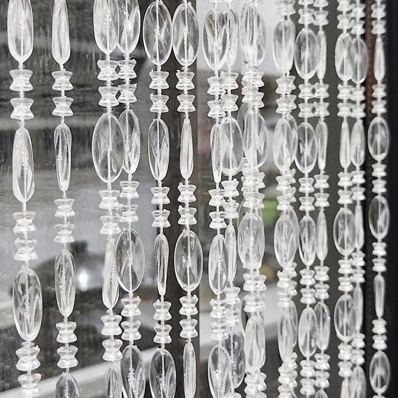 ave split Beaded Curtain Doorways Acrylic Hanging Door Beads String Curtains Tassel Room Divider Screen Decor for Doorway Window Living Room Wedding (1, Clear, 39 inch x 78.7 inch), ES041 - Image 1