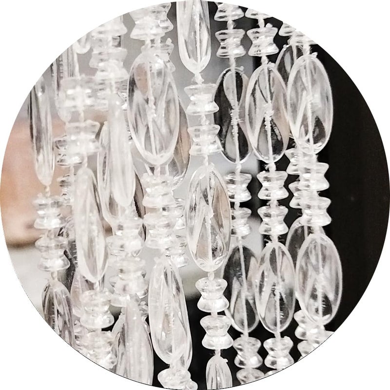 ave split Beaded Curtain Doorways Acrylic Hanging Door Beads String Curtains Tassel Room Divider Screen Decor for Doorway Window Living Room Wedding (1, Clear, 39 inch x 78.7 inch), ES041 - Image 2