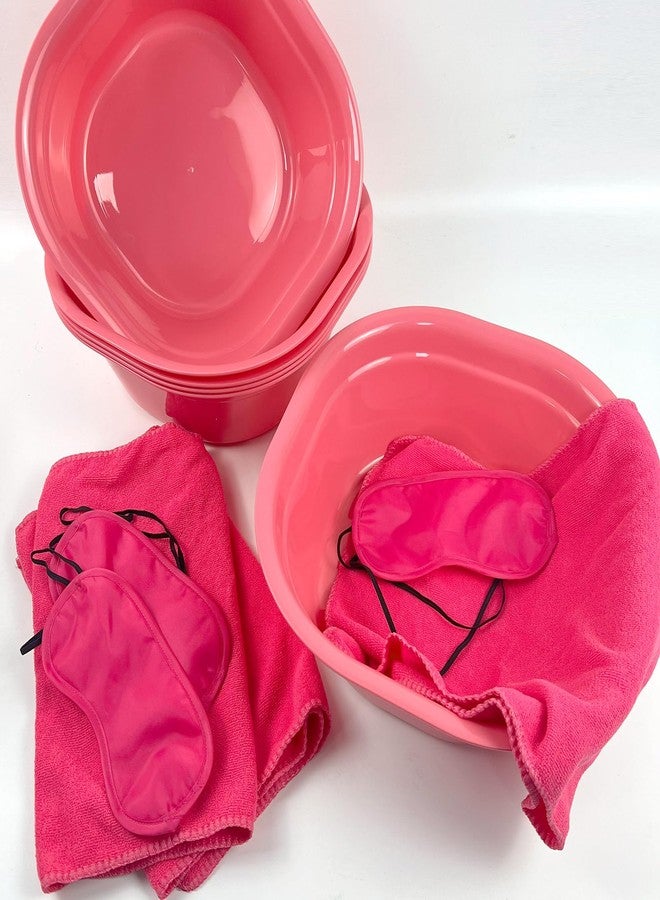 CODOHI 36 Pcs Kids Foot Spa Kit for Girls, Spa Party Supplies for Girls with 12 Pcs Foot Tub & 12 Pcs Pink Hand Towels & 12 Pcs Eye Masks for Girls Sleepover Slumber Party Supplies (Rose) - Image 4