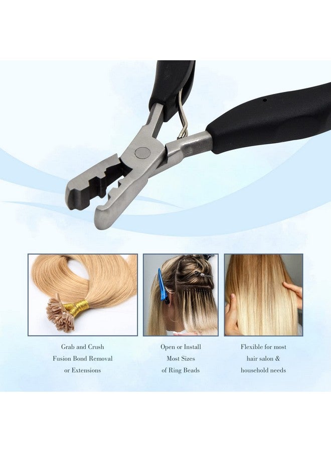 coloryoung Fusion Bond Crusher Tool for Keratin Hair Extensions Flat Tip Pre-Bonded Hair Extension Pliers Professional Hair Loop & Styling Tool - Image 5
