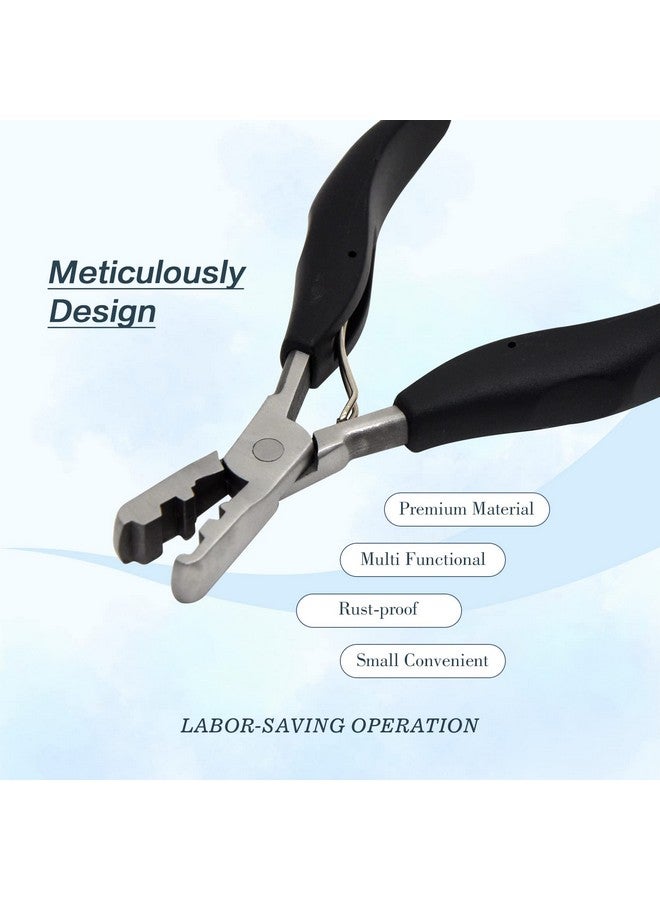 coloryoung Fusion Bond Crusher Tool for Keratin Hair Extensions Flat Tip Pre-Bonded Hair Extension Pliers Professional Hair Loop & Styling Tool - Image 4