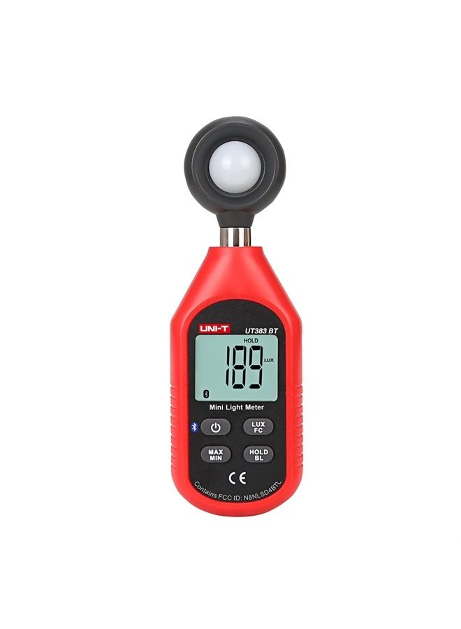 UNI-T Light Meter UT383BT Lux Meter Lumens Digital Illuminance Meter 0~199900 Lux (0~18500 FC) Foot Candles Luxmeter for Film Photography Plants Photometer Lighting Intensity Brightness Measurement
