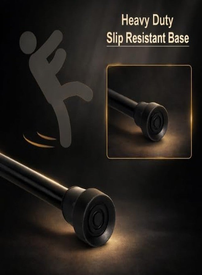 MCP Mild Steel Walking Stick Adjustable Height, Lightweight Walking Stick for Men, Women, Hand Stick for Old People (Black) - Image 4