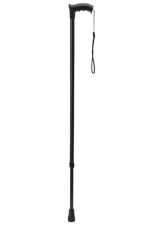 MCP Mild Steel Walking Stick Adjustable Height, Lightweight Walking Stick for Men, Women, Hand Stick for Old People (Black) - Image 1