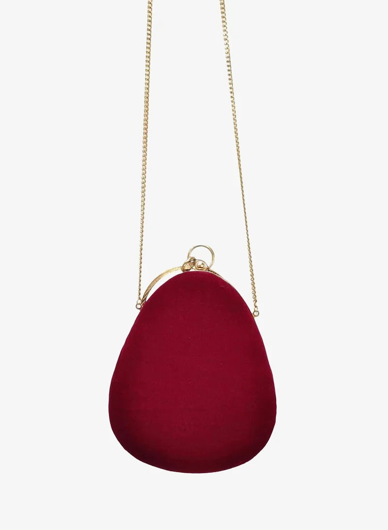Khizana Embroidered Circle Handle Clutch