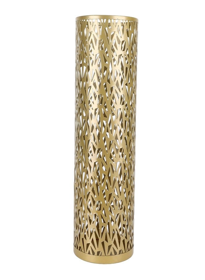 Jectse Umbrella Stand, Freestanding Round Metal Umbrella Holder Bin Hollowed Rain Collection Umbrella Organizer Bin for Home Office Entryway (Gold) - Image 1