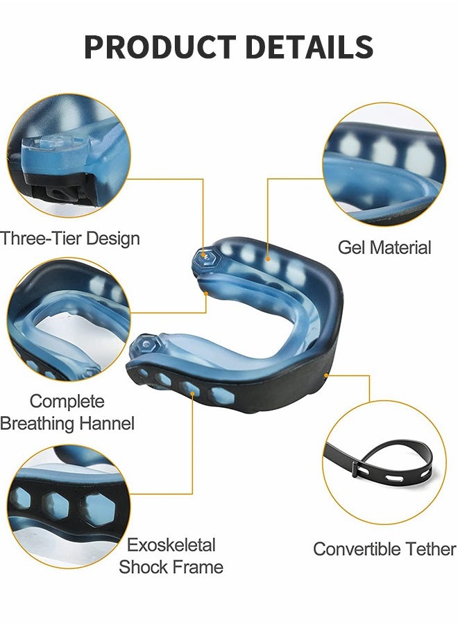 GROIC - 2Pack Mouth Guard with Strap, Sports Mouth Guard Soft Mouth Guard Football for Youth & Adult, Mouthpiece Boxing for Rugby, Hockey, Basketball, Boxing, MMA, Lacrosse - Image 1