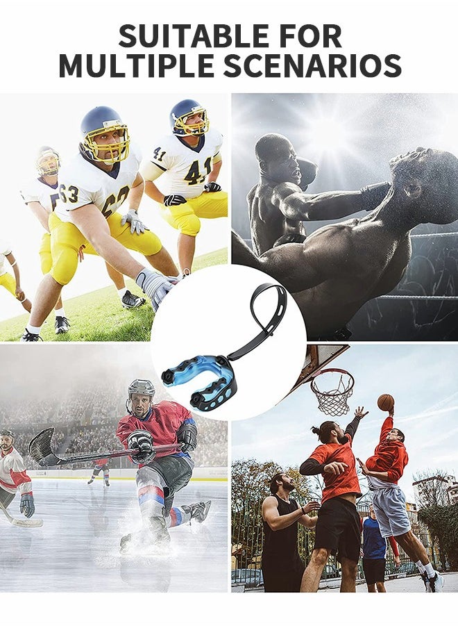 GROIC - 2Pack Mouth Guard with Strap, Sports Mouth Guard Soft Mouth Guard Football for Youth & Adult, Mouthpiece Boxing for Rugby, Hockey, Basketball, Boxing, MMA, Lacrosse - Image 1