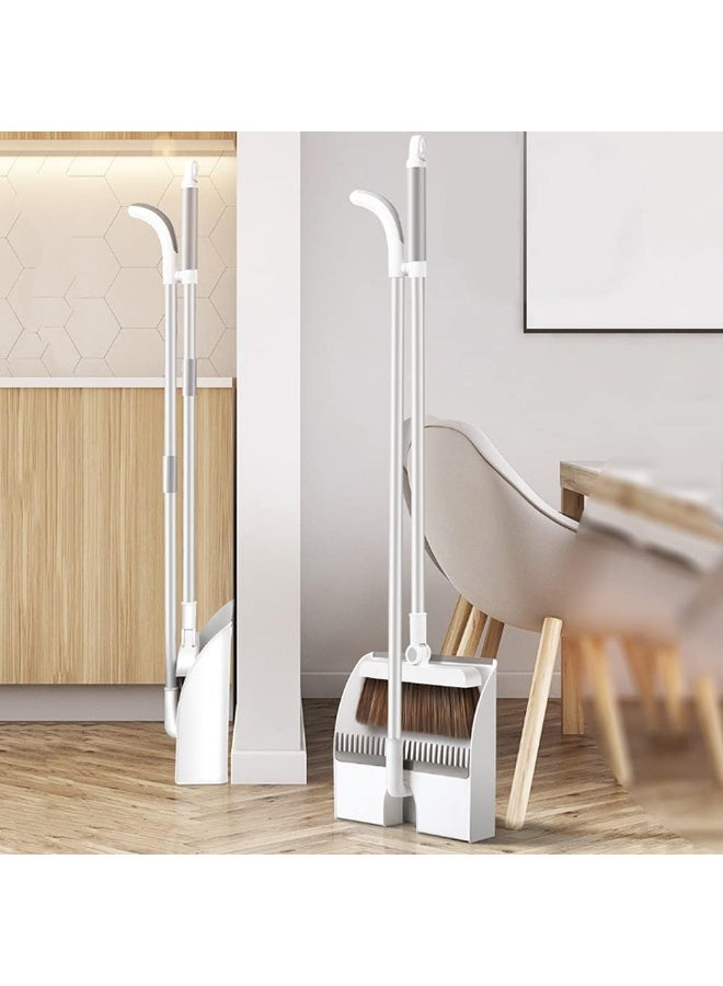 DubaiGallery Ergonomic Standing Dustpan and Brush Combo with Long Handle, Built-In Hair Removal Comb, Heavy Duty Bristles for Easy Floor Cleaning, Space Saving Design for Modern Homes - Image 5