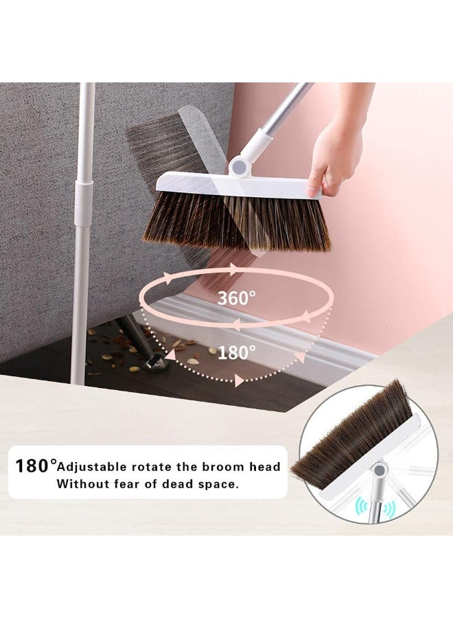DubaiGallery Ergonomic Standing Dustpan and Brush Combo with Long Handle, Built-In Hair Removal Comb, Heavy Duty Bristles for Easy Floor Cleaning, Space Saving Design for Modern Homes - Image 4