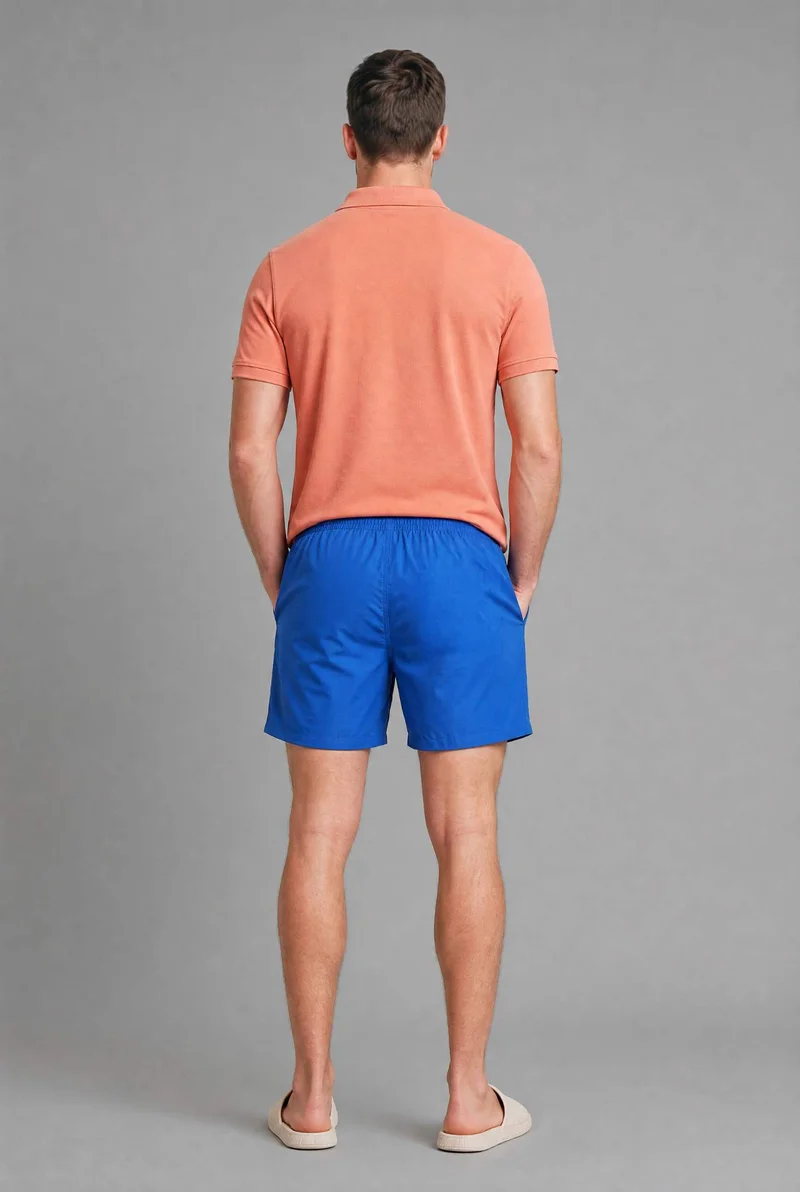 Defacto  Elastic Draw Waist Blue Swim Shorts for Men | Best Price UAE