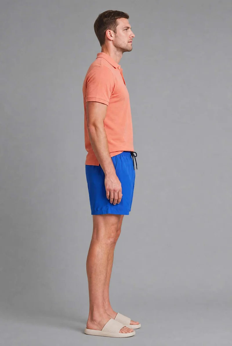 Defacto  Elastic Draw Waist Blue Swim Shorts for Men | Best Price UAE