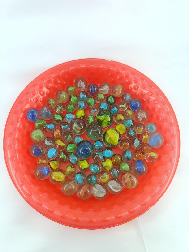 advancedestore Glass Marble Balls for Kids FLX (Multicolour) 1.5cm(60pcs) 2cm(20pcs) 2.5cm(5pcs) - Image 2