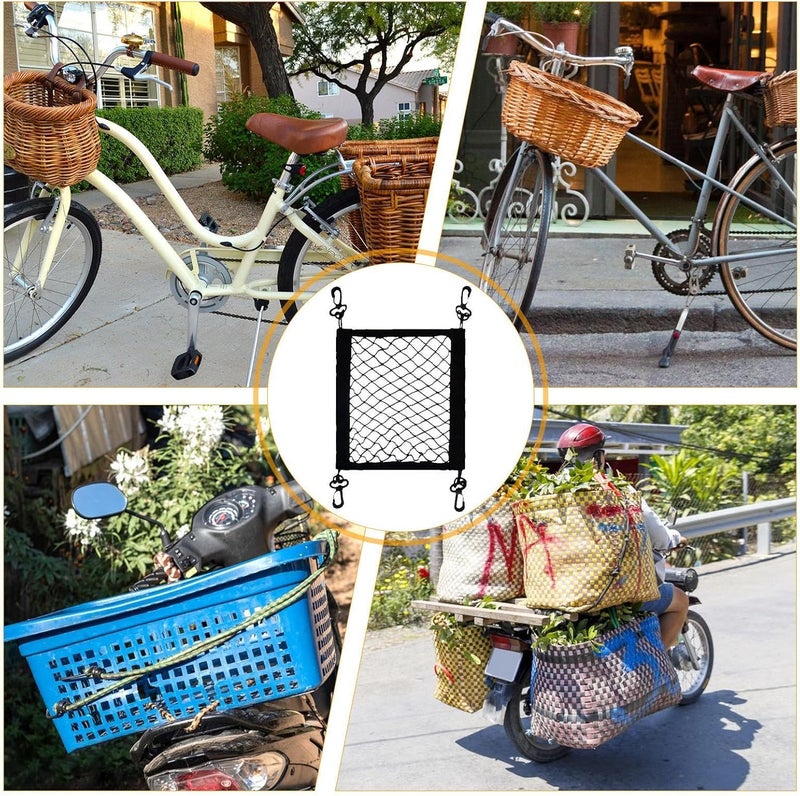 Motorcycle Cargo Net - High Elastic Polyester Luggage Holder for Secure Load Stability, 360 Degree Rotatable Hooks with Quick Mount Design, Bike Storage Net for Helmets Bags Groceries Daily Riding - Image 5