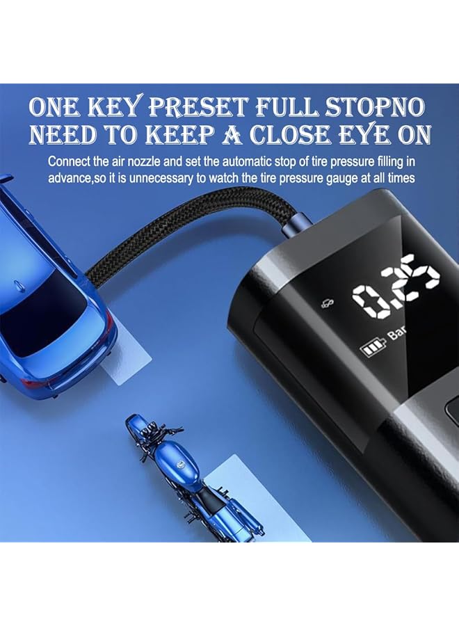 erorex Cordless Tire Inflator Portable Air Pump Bike Air Pump With Digital Pressure Gauge 150Psi Auto Off Electric Pump For Car Truck And Motorcycle Tires - Image 5