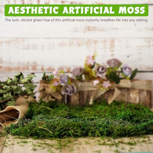 Supvox Cotton Artificial Moss for Potted Plants, Natural Fake Grass, Fresh Green for DIY Crafts, Home Decor, Table Centerpieces, Wedding Decoration - Image 5