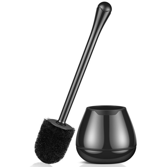 TOILET BRUSH AND HOLDER WITH LONG HANDLE PLASTIC HOLDER EASY TO HIDE DRIPPROOF EASY TO ASSEMBLE DEEP CLEANING