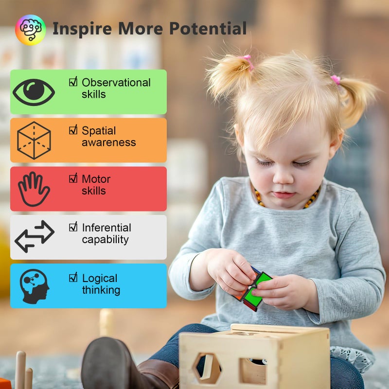 Vdealen Speed Cube Set, 2x2 4x4 Pyramid Mirror Dodecahedron Magic Cube Pack, Puzzle Cube Bundle Toys for Classroom Prizes Birthday Party, for Kids Teens Adults-5 Pack - Image 5