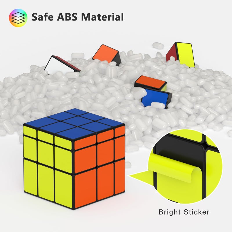 Vdealen Speed Cube Set, 2x2 4x4 Pyramid Mirror Dodecahedron Magic Cube Pack, Puzzle Cube Bundle Toys for Classroom Prizes Birthday Party, for Kids Teens Adults-5 Pack - Image 3